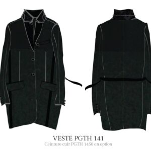 Long officer-style jacket with turned-up tailoring collar by Paradis Perdus SƧ