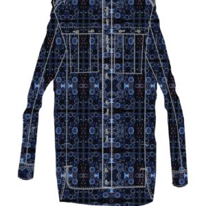 Collarless printed shirt with long sleeves, chest pockets and double button fastening by Paradis Perdus SƧ