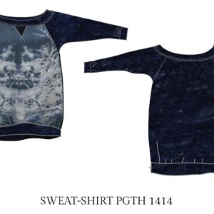 Two-materials printed sweatshirt with round neck and long sleeves by Paradis Perdus SƧ