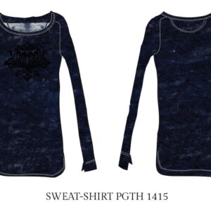 Lightweight embroidered sweatshirt with round neck and long sleeves by Paradis Perdus SƧ
