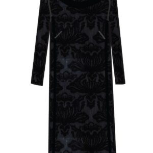 Bodycon dress in jacquard with acanthus leaf motif by Paradis Perdus SƧ