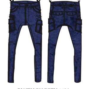 De luxe slim-fit army battle pants in stretch silk velvet by Paradis Perdus SƧ