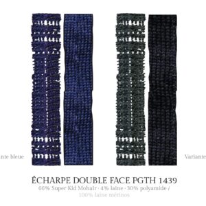 Long double-sided hand-knitted scarf in extra-soft mohair wool by Paradis Perdus SƧ
