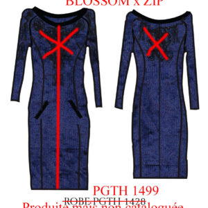 Bodycon dress with front zip on printed silk by Paradis Perdus SƧ